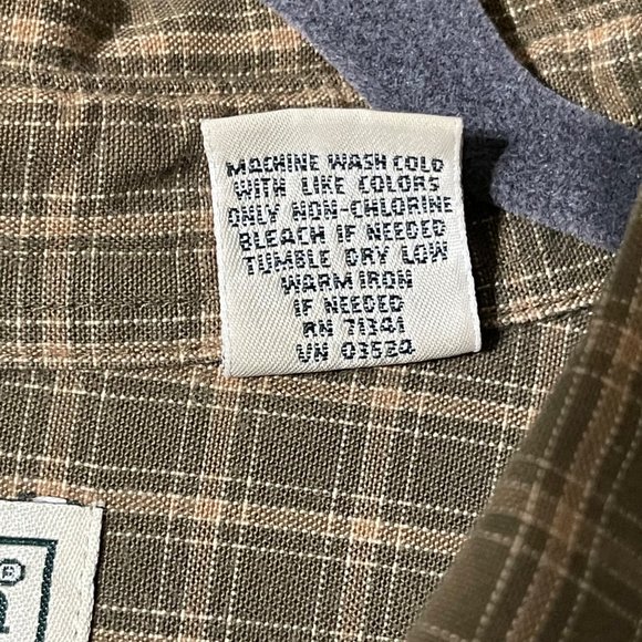 LL Bean men's size L-tall 100% cotton tan plaid long sleeve button down shirt - Picture 5 of 6